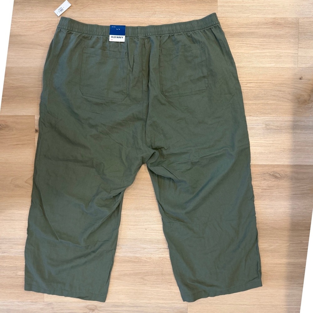 Old Navy High Waisted Linen Pants Olive Green Size 4X - Picture 2 of 5